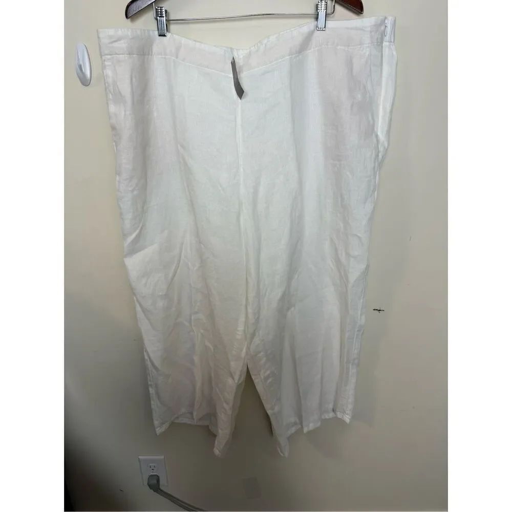 J. Jill 100% Linen Elastic Waist White Pants 4X NWT